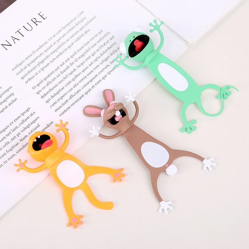 3D Stereo Cartoon Mooie Animal Bookmark Leuke Kat Konijn Grappige Student Kids Gift Drop Shipping