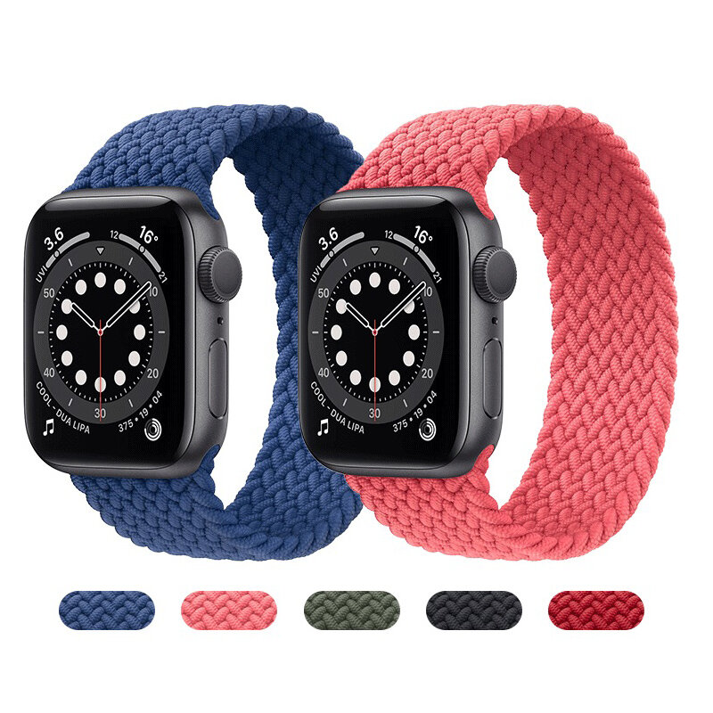 Braid Solo Loop Nylon fabric Strap for Apple Watch band 44mm 40mm Elastic Sports Bracelet 38mm 42mm for iWatch Series 6 SE 5 4 3