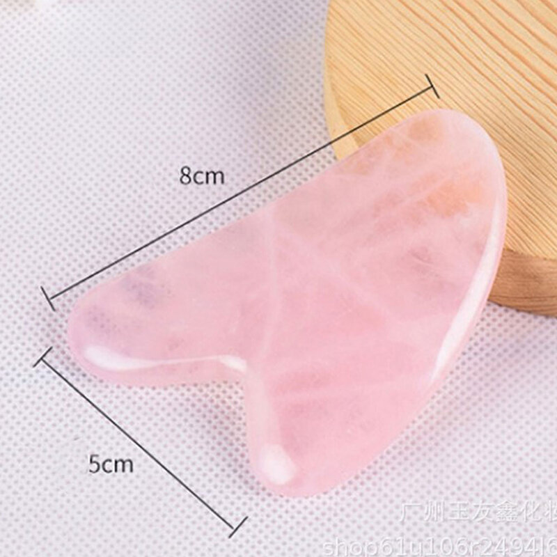 Китайский инструмент гуаша 1 * розовый кварц/нефрит/смола доска гуаша для шеи тела акупунктура спа фототерапия натуральный скребок