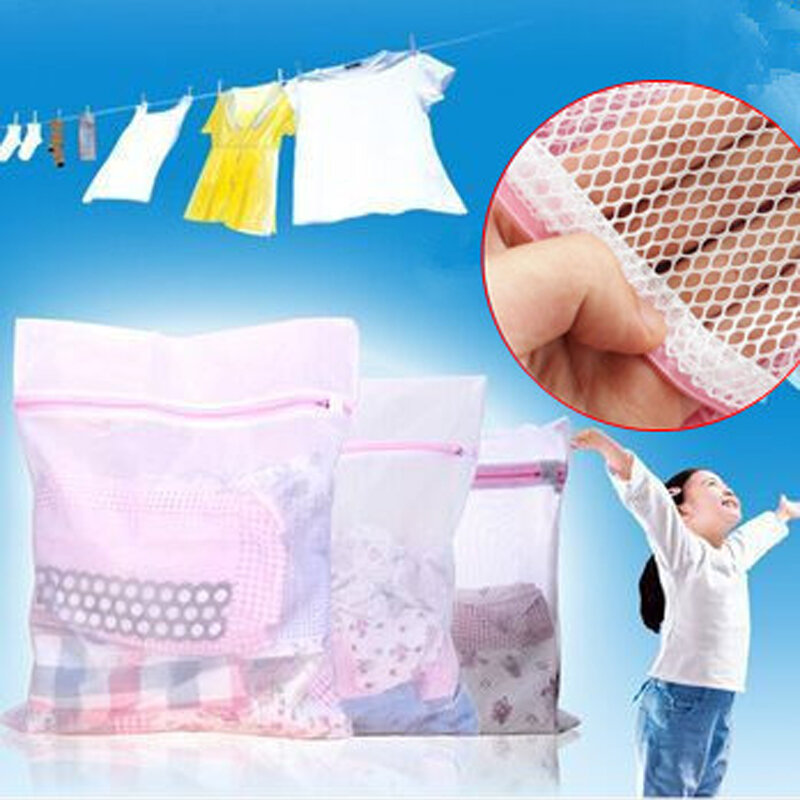Bolsas de malla con cremallera para lavado de ropa, lencería delicada, calcetines, ropa interior, 3 tamaños