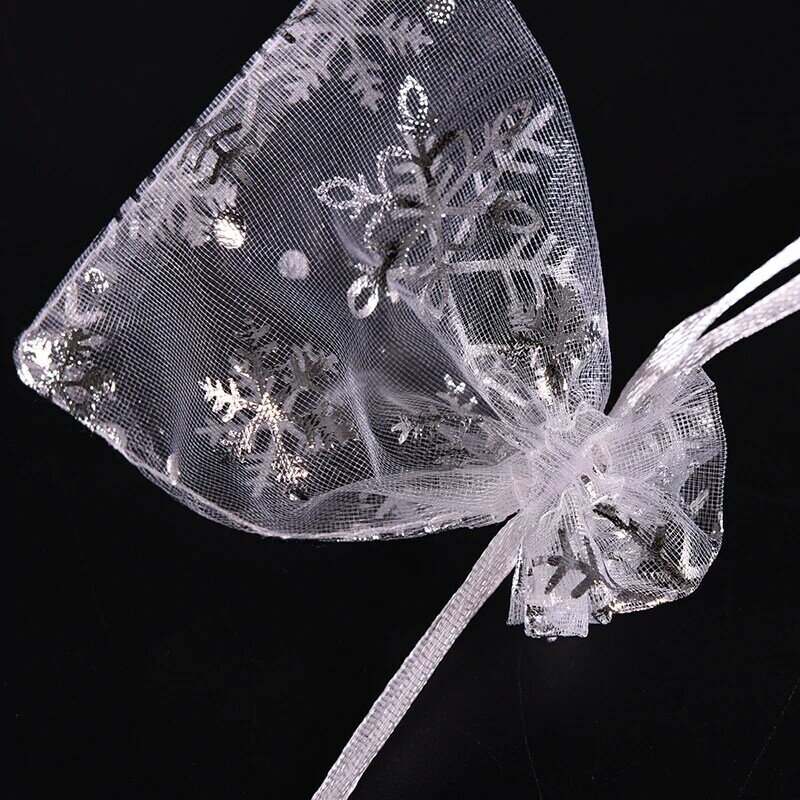 100 sztuk biały biżuteria cukierki pokrowiec z organzy upominek weselny torba 7x9 Cm