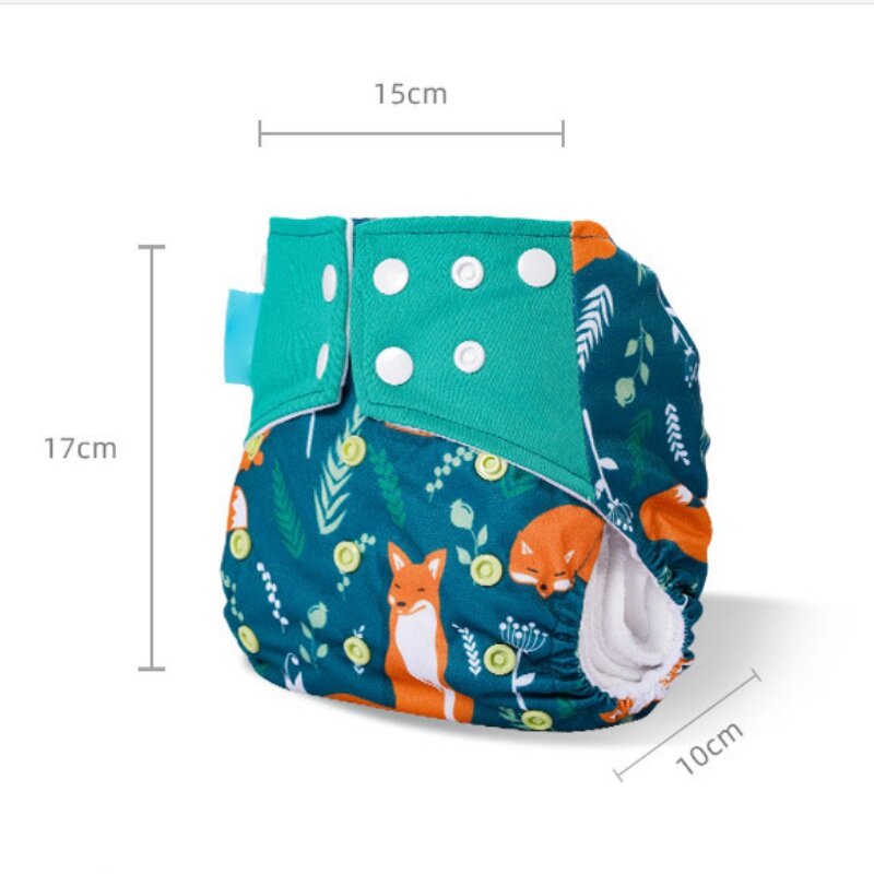 Couche lavable en tissu suédé écologique pour bébé, avec deux poches et Double bouton-pression