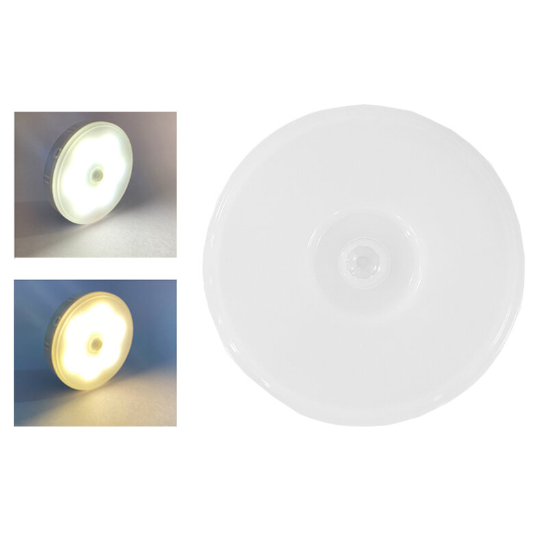 Lámpara de noche LED con Sensor de movimiento PIR, recargable por USB, regulable, para dormitorio, cocina, armario, luz inalámbrica