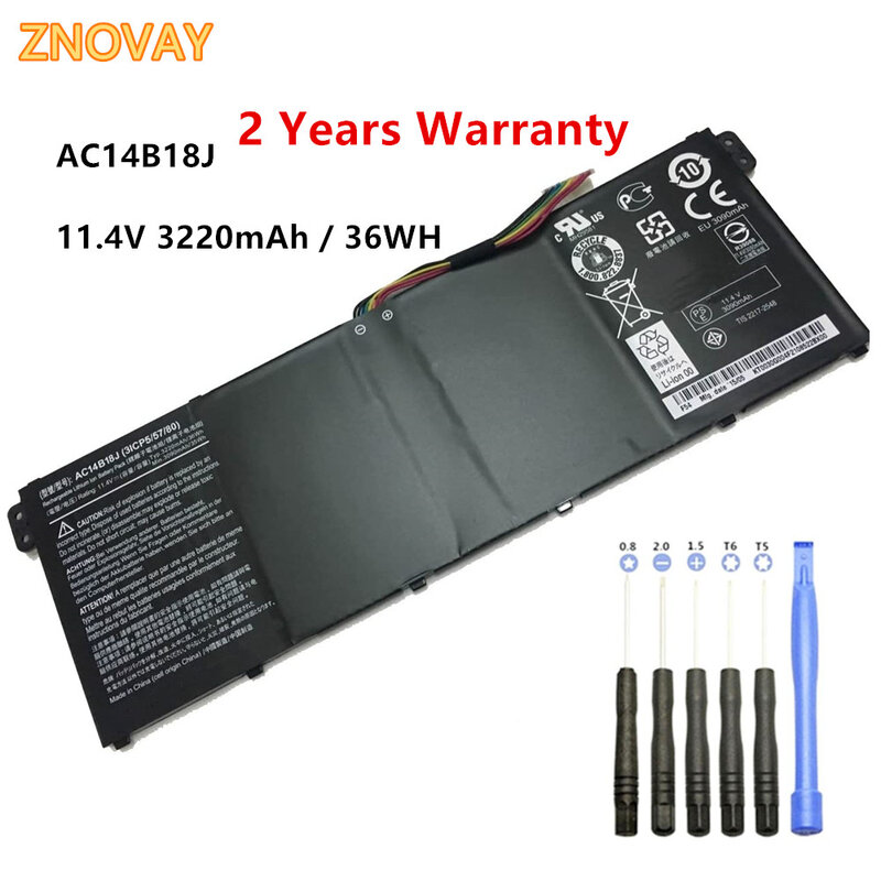 AC14B18J Laptop Battery for Acer TravelMate B115-MP B115-M, Chromebook 13 CB5-311, Chrombook 13 CB5-311 11.4V 36WH