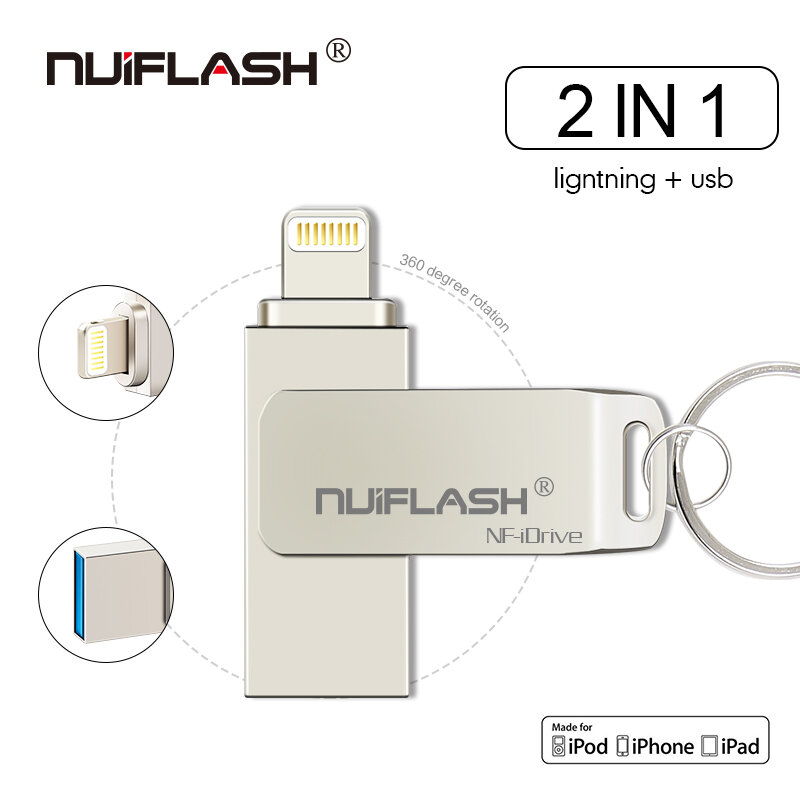 Unidad flash para iPhone/ipad/Lightning/ios, memoria USB, Micro USB, 128GB, 256GB, 512GB