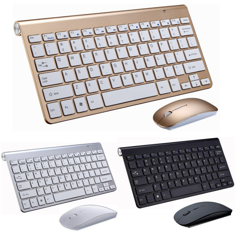 Miniteclado y ratón inalámbrico de 2,4G, conjunto de ratón portátil para Notebook, portátil, Mac, ordenador de escritorio, TV inteligente, PS4