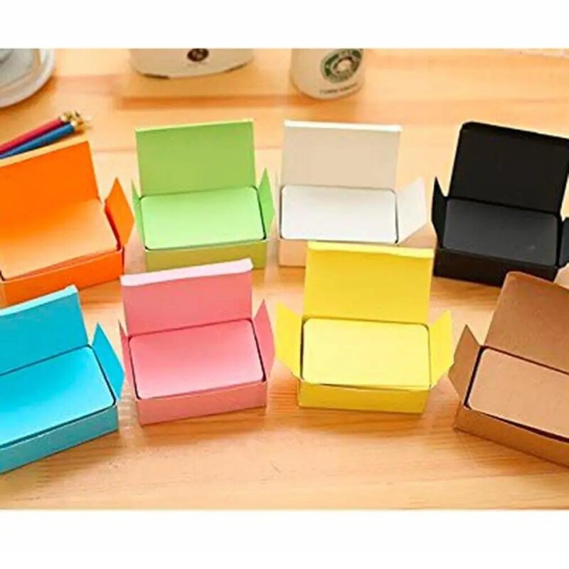 100pcs Multi-use Cards Blank DIY Cards Graffiti Rounded Small Cards Word Cards Sticky Note Card Message Cards Random Box Color
