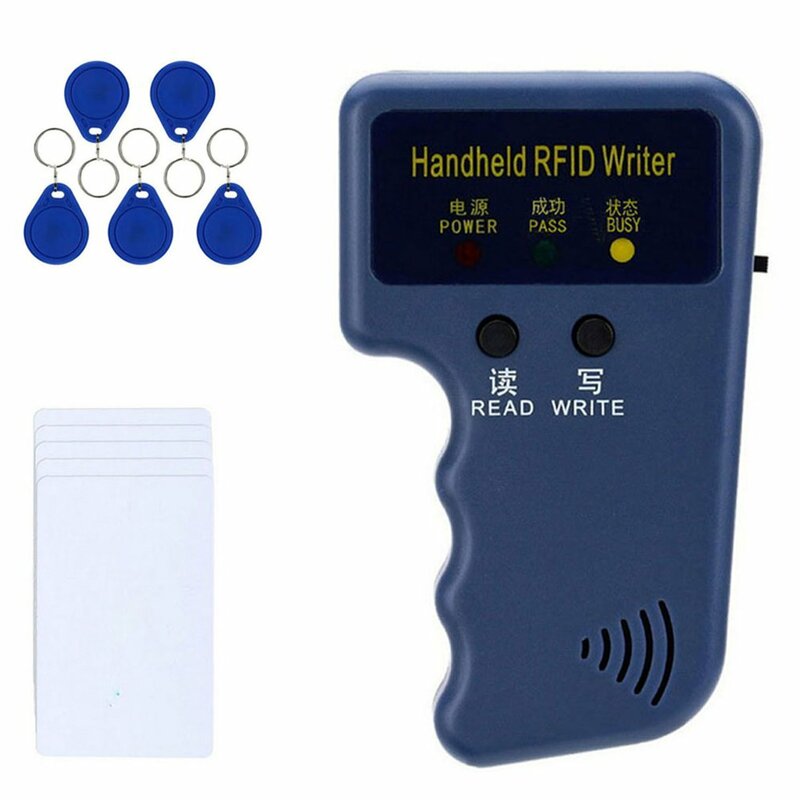 Lector de tarjetas RFID, copiadora, escritor, duplicador, programador reescribible, identificación, llavero, copiadora de mano de 125Khz