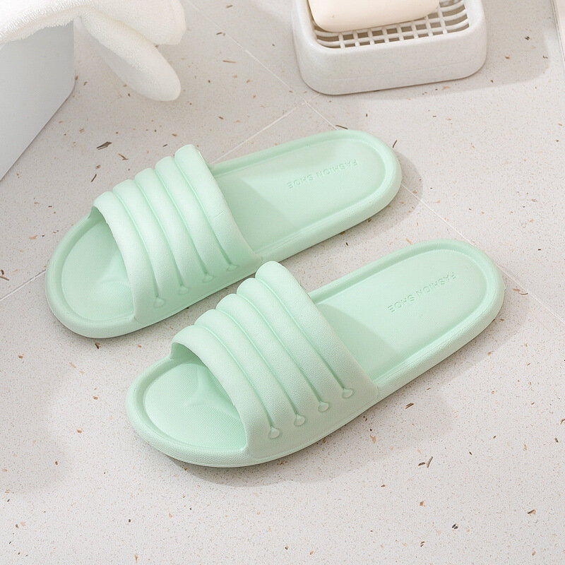 Zapatillas planas de goma eva para mujer y hombre, chanclas antideslizantes de baño, pantuflas para interior de casa, de verano