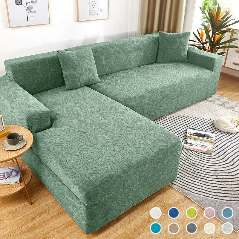 L-Shape Sofa Covers for Living Room Elastic Solid Corner Couch Cover  L shape sofa  Sectional Sofa Cover  Set 1/2/3/4 Seater