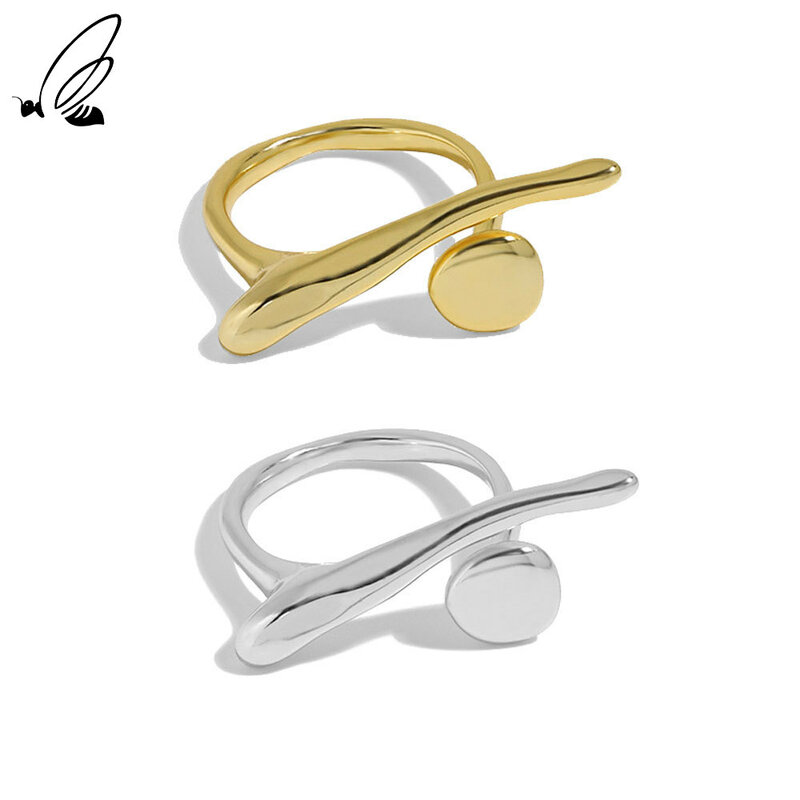 S'steel Sterling Zilver 925 Eenvoudig Ontwerp Verklaring Gouden Ring Geschenken Voor Vrouwen Gothic Bijpassende Party Open 2021 Western Sieraden