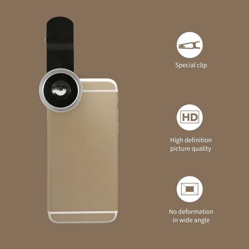3-In-1 Fish Eye เลนส์กล้องชุด Universal เลนส์มุมกว้างเลนส์โทรศัพท์มือถือ Macro คลิป0.67x สำหรับ iPhone Samsung โทรศัพท์ทั้ง...