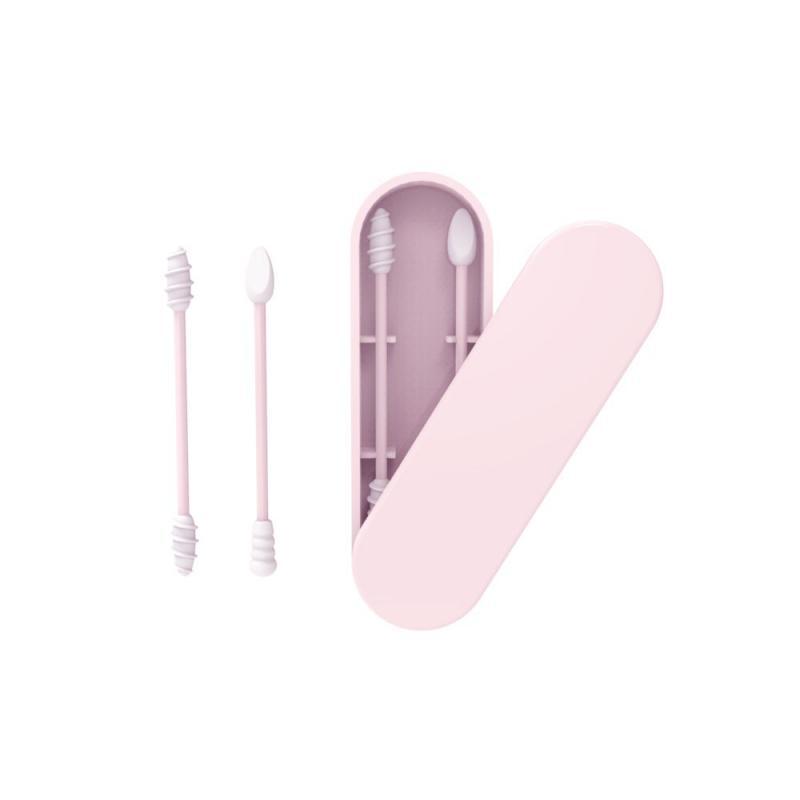 2Pcs Reusable Cotton Swab Ear Cleaning Cosmetic Silicone Buds Swabs Sticks Double-headed Recycling For Cleaning Makeup