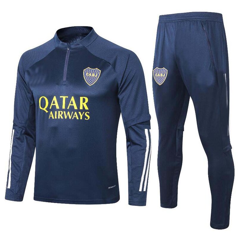 2021ชุดลำลองชาย Boca Juniors Tracksuit แขนยาวชุดฝึกฟุตบอล2022เสื้อและกางเกง DE ROSSI TEVEZ ชุด