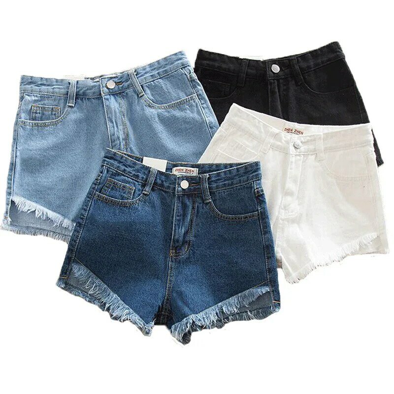 55% Off Frauen Femme Sommer Mode Quaste jean Denim Shorts Gewaschen Distressed Jeans Hot Zerrissenen Shorts Casual Korea Zipper Fly