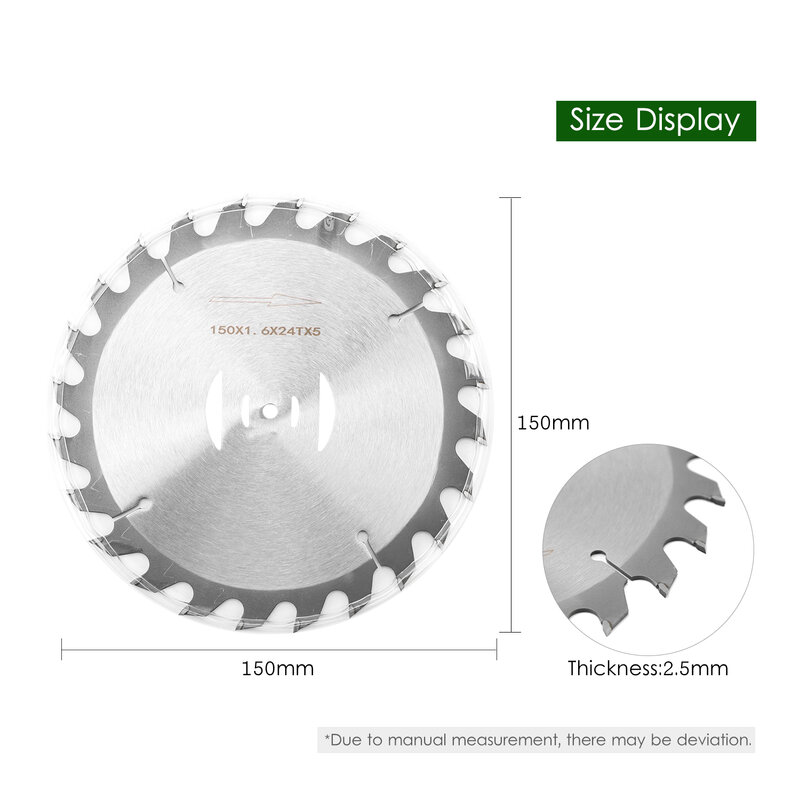 Durable 6" 150mm 24 Teeth Lawn Mower Circular Metal Saw Blade Round Saw Cutter Electric Weeder Accessory for Garden Agriculture