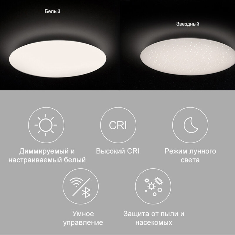 Yeelight luzes de teto inteligentes para sala estar jantar quarto com temperatura cor ajustável e brilho ylxd42yl