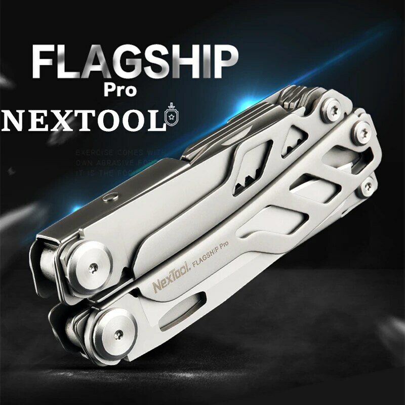 NEXTOOL Flagship Pro 16 IN1 multi-function Folding Knife Bottle Opener Screwdriver / Pliers Stainless Steel Army With Knife Lock