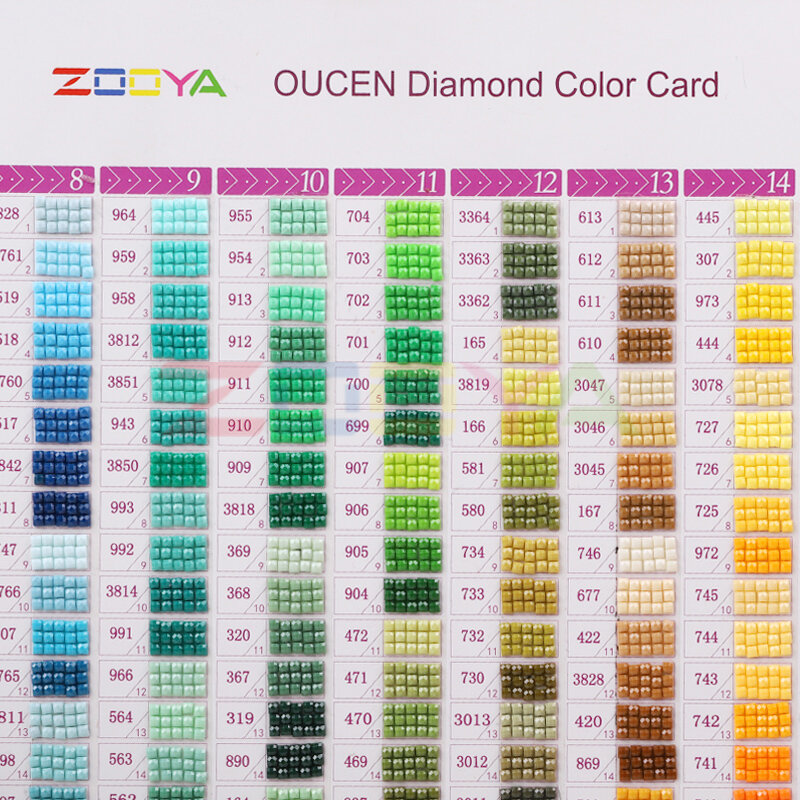Herramienta de pintura de diamante perforado redondo/cuadrado, 5D, 447 DMC, tarjeta de identificación de Color con diamantes de imitación, hecha a mano, 8Sk02