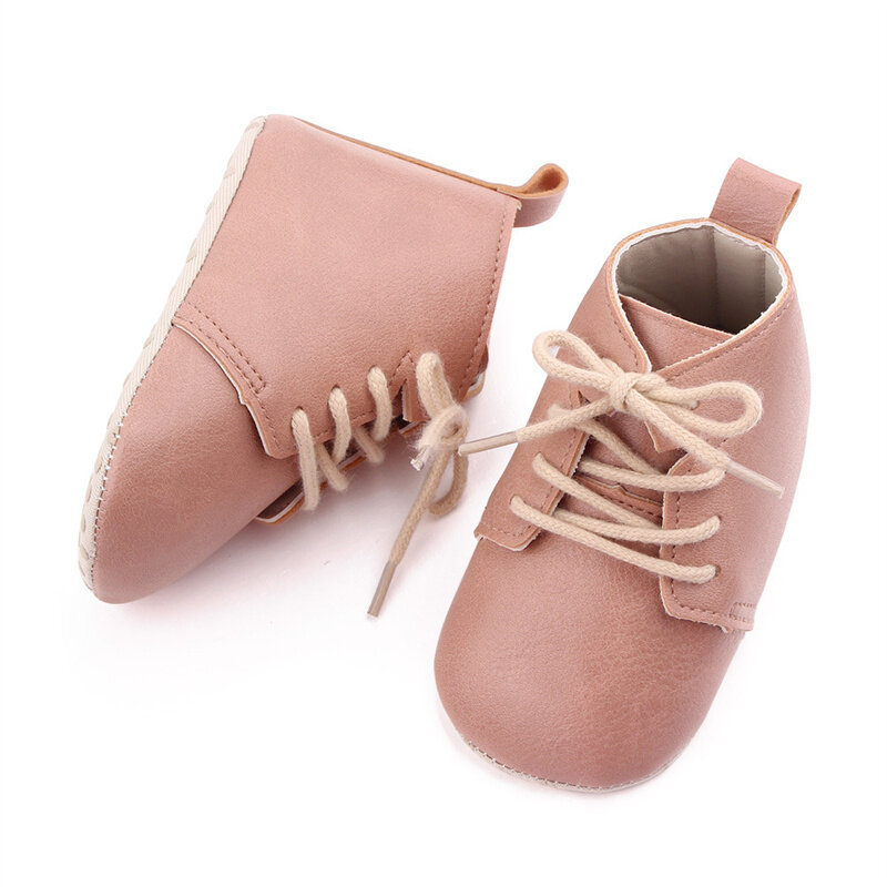 Sapatos de princesa de luxo sapatos de bebê meninas meninos unisex couro do plutônio antiderrapante rendas-up do bebê da criança sapatos de moda macio sapatos britânicos