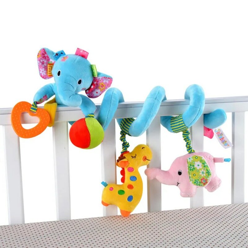 Mainan Balita Pendidikan Mainan Gantung Spiral Tempat Tidur Bayi Kereta Dorong Bayi Bergerak Kerincingan Hewan Mewah Bayi untuk Mainan Bayi 0-12 Bulan