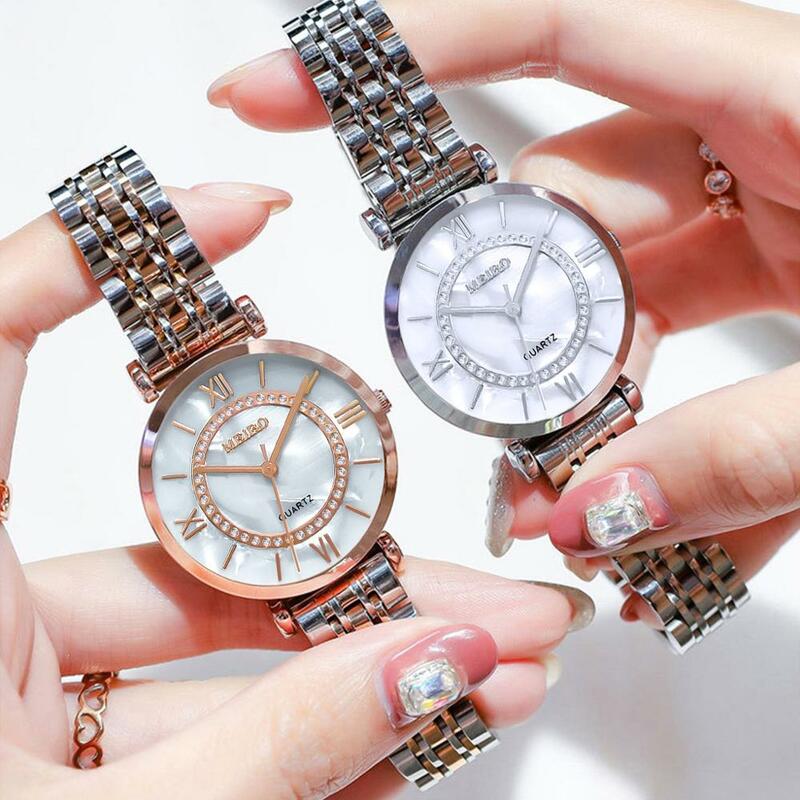 Reloj de pulsera para Mujer, Relojes dorados, reloj de ocio de cuarzo con esfera pequeña, reloj de pulsera Popular, Relojes elegantes XQ