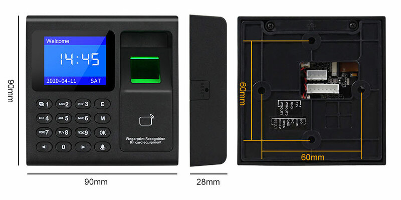 생체 인식 지문 RFID 액세스 제어 키패드 시스템 전자 USB 시간 시계 레코더 출석 기계 + 10 Keyfobs 카드