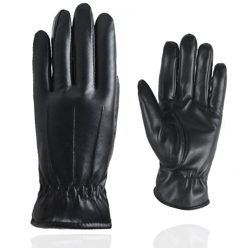 Longkeeper Autumn Winter PU Leather Gloves Women Men Waterproof Full Finger Gloves Touch Screen Driver's Warm Guantes Luvas
