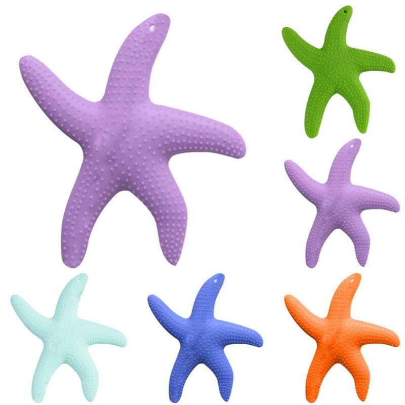 Juguete mordedor de silicona con forma de estrella de mar para bebé, mordedor infantil de dibujos animados, mordedor