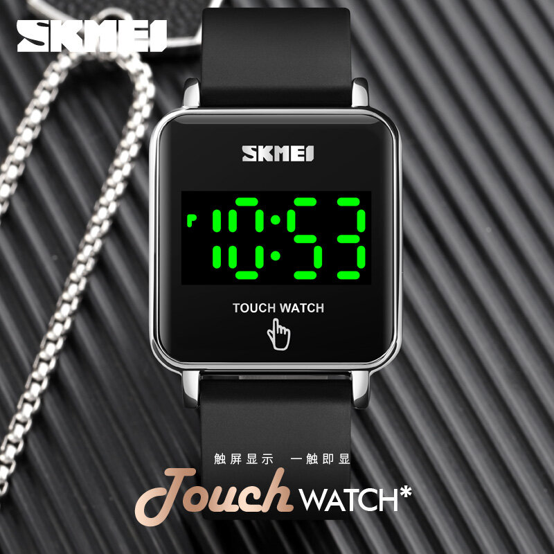 Skmei led simples design masculino feminino relógio de pulso data tempo masculino feminino digital touch relógios fivela magnética das senhoras dos homens