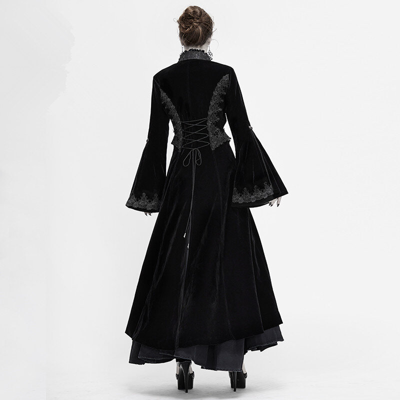 Gothic Coat Women Thick Warm Coats  Windbreaker Outwear Button Closure Extra Long Coat Female Jacket Cosplay