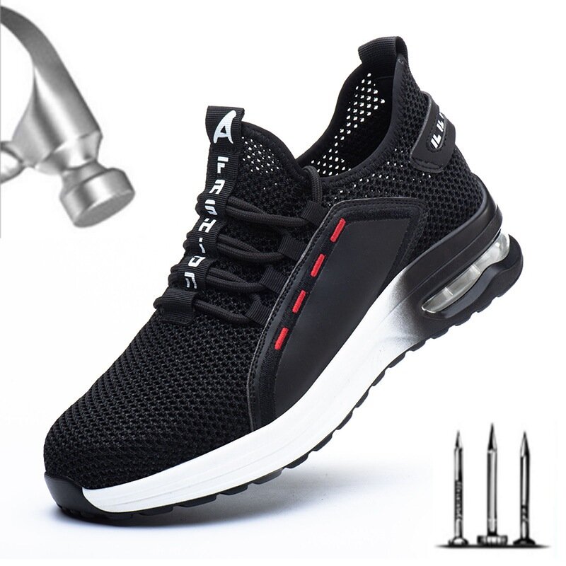 Chaussures de sécurité avec embout en acier pour hommes et femmes, baskets de sécurité anti-perforation, indestructibles, respirantes et légères