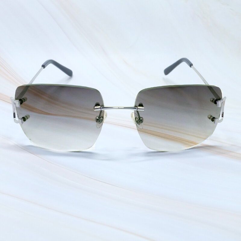 Gafas de sol cuadradas para hombre, diseñador de moda cuadradas de lentes de sol, con cable grande C, lentes de Metal, Vintage, 2022