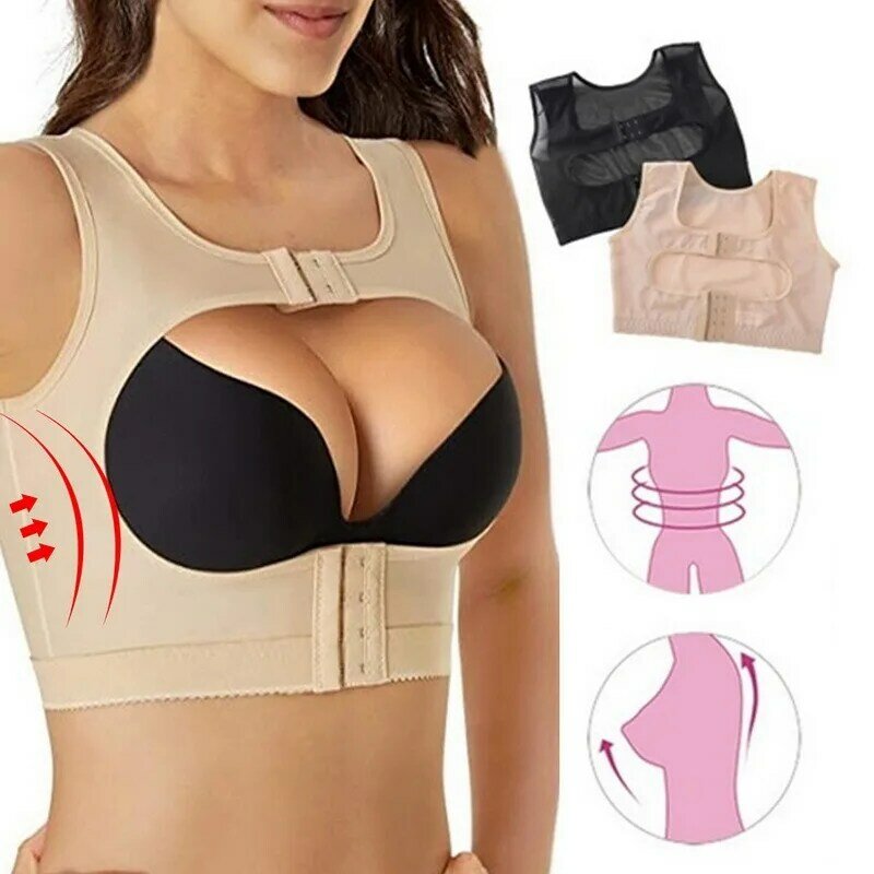 النساء حزام مصحح الوضعية الصدرية شبكة تنفس محدد شكل الجسم Hunchback الإغاثة رفع Bralette دعم الظهر للصدمات