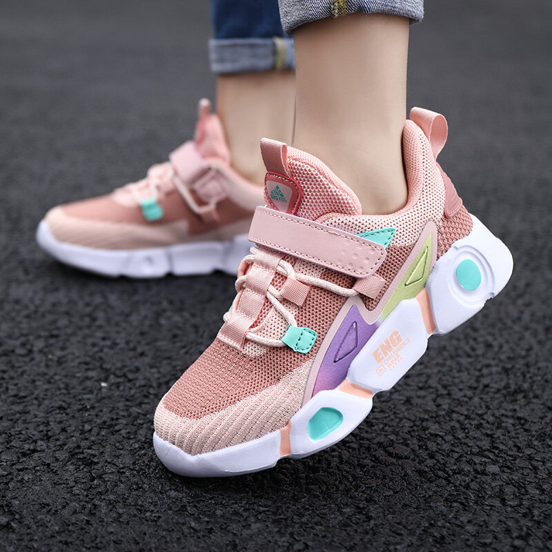 2022 New Kids Sport Shoes Children Running Sneakers Girls Fashion Casual Walking Shoes Breathable Mesh Tenis Sneakers for Boys
