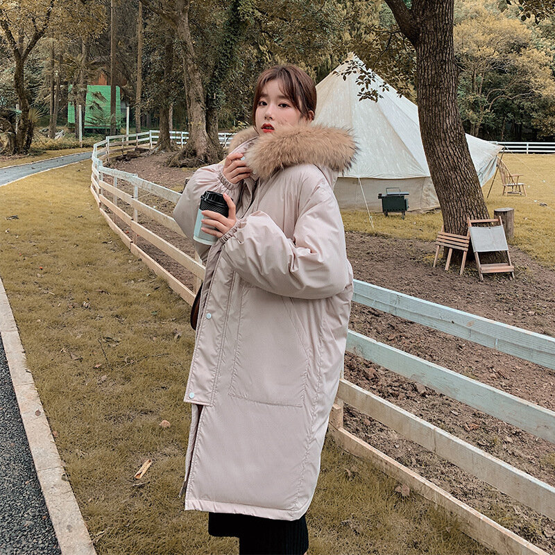 Женский пуховик с хлопковой подкладкой, свободный пуховик средней и длины в Корейском стиле, зима 2021