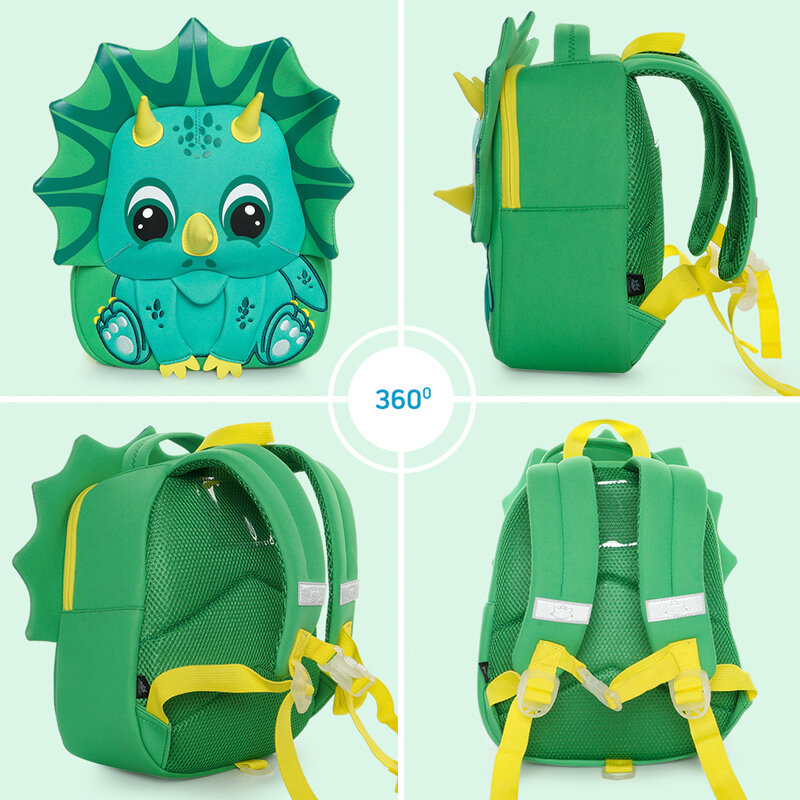 3D 공룡 패턴 소년 소녀 어린이 만화 학교 가방, 귀여운 유치원 배낭, 2-6 세
