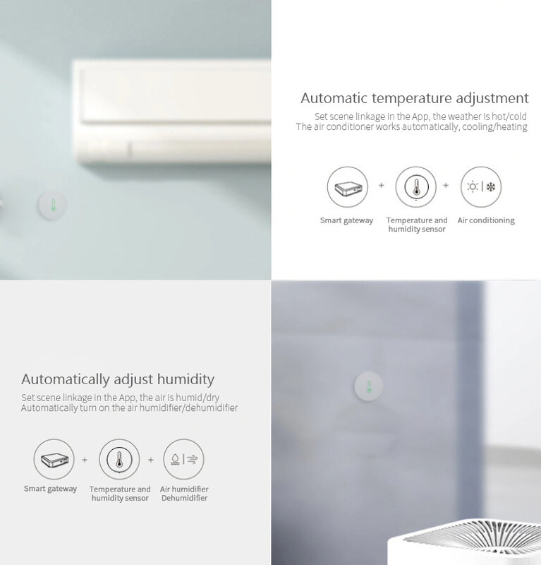 Tuya ZigBee3.0อุณหภูมิและความชื้นแบตเตอรี่ Sensor ทำงานร่วมกับ Alexa Google Assistant และ Tuya Zigbee Hub Smart Home