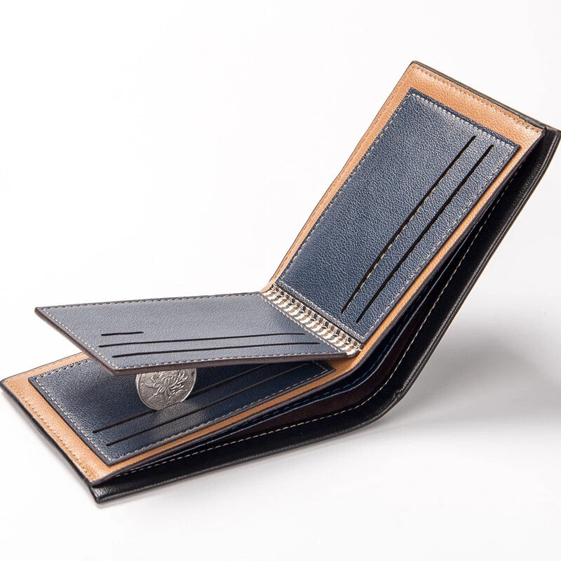 Men's leather brand luxury wallet short men's wallet credit card 2020 top vintage embossed wallet purse brand wallet