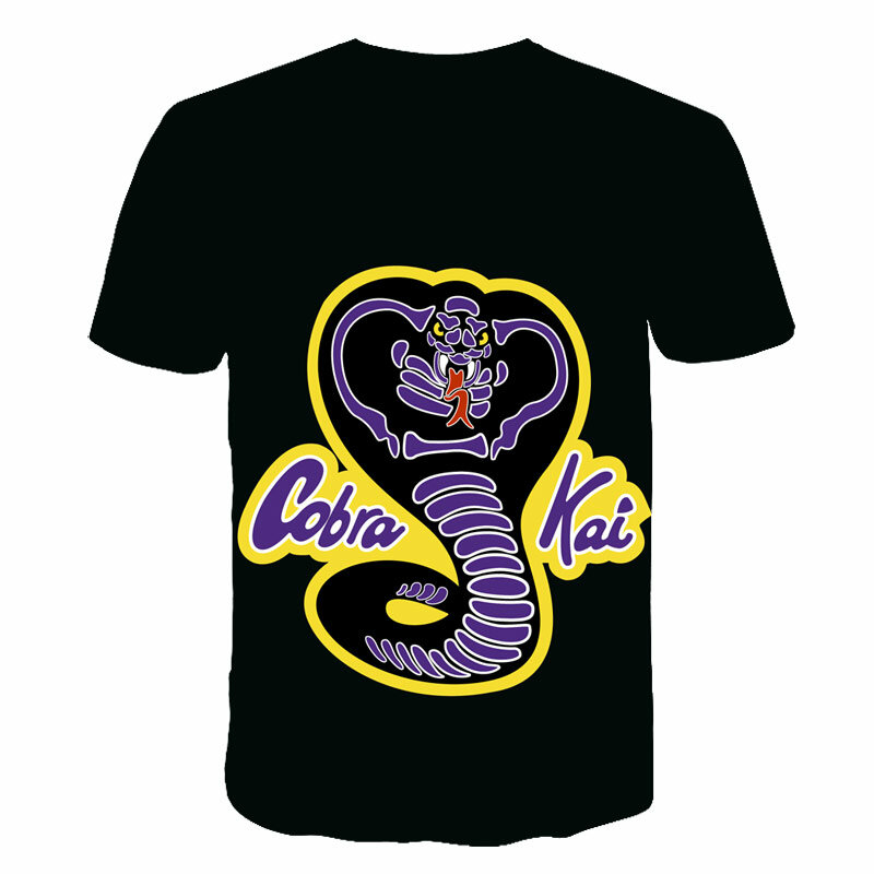 T-Shirt Cobra Kai 3D pour garçons et filles, manches courtes, Style décontracté pour enfants, Streetwear créatif, à la mode
