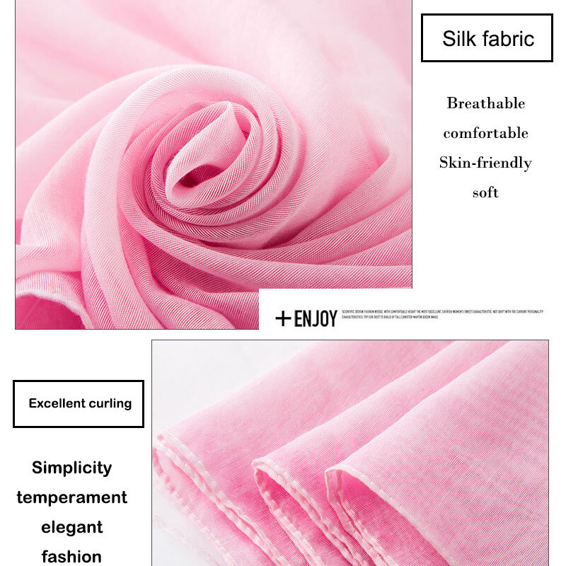 Bufanda de seda transpirable para mujer, chal de alta calidad, amigable con la piel, protector solar para playa, primavera y verano, 2021
