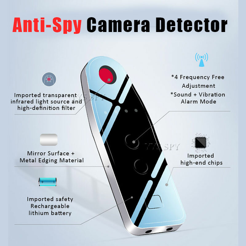مرآة صغيرة للكشف عن مكافحة التجسس كاميرا RF الأشعة تحت الحمراء مكتشف إشارة ل GSM علة لتحديد المواقع المقتفي اللاسلكية المخفية كامارا التنصت