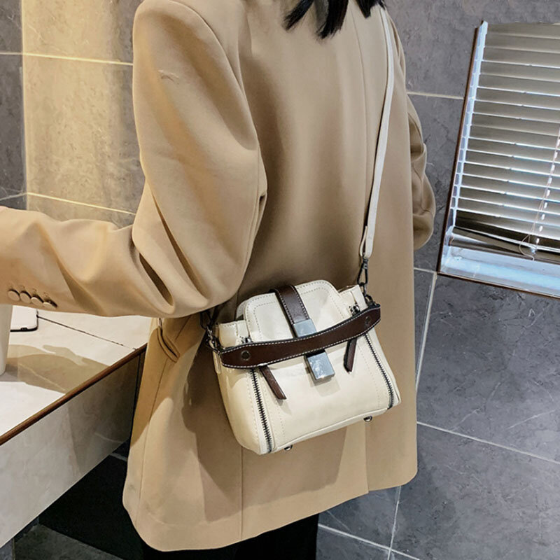 핸드백 복고풍 작은 가방 여성 가방 봄 가을 새로운 스타일 메신저 가방 패션 어깨 가방 버킷 가방