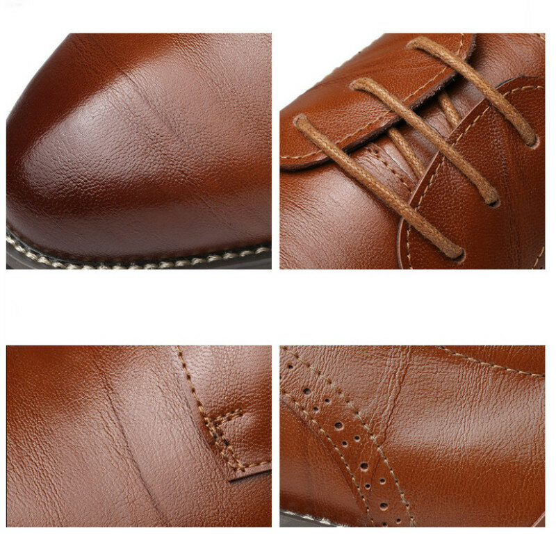 Zapatos de vestir clásicos planos para hombre, calzado Formal italiano tallado, Oxford, piel auténtica, talla grande 38-48, para invierno, 2020