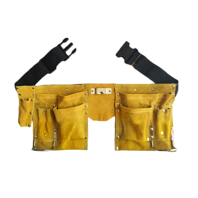 Cintura per attrezzi in pelle artigianato accessori per la riparazione vita da carpentiere tasche Multiple kit fibbia cinture da elettricista grembiule da lavoro