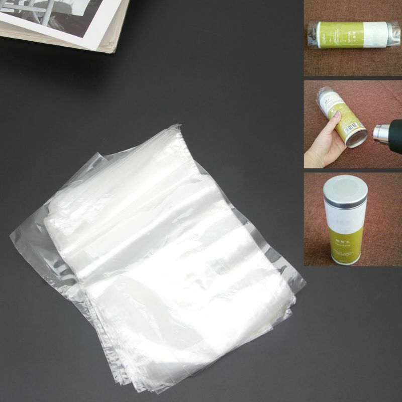 100 Pack przezroczysta folia termokurczliwa torby na mydła słoiki na świece drobne upominki przezroczysty kolor 10x16 cm Dropship