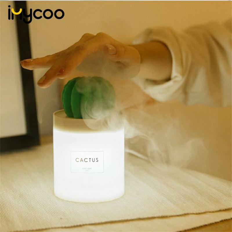 280ML Usb Interface Cactus Essential Oil Aroma Diffuser Ultrasonic Air Humidifier Aromatherapy Sprayer Car Humidifier Purifier