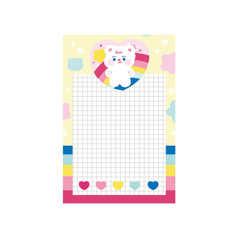100 Sheets Cute Sweety Bear Memo Pad Kawaii Stationery N Times Sticky Notes Portable Notepad School Office Supply Papeleria