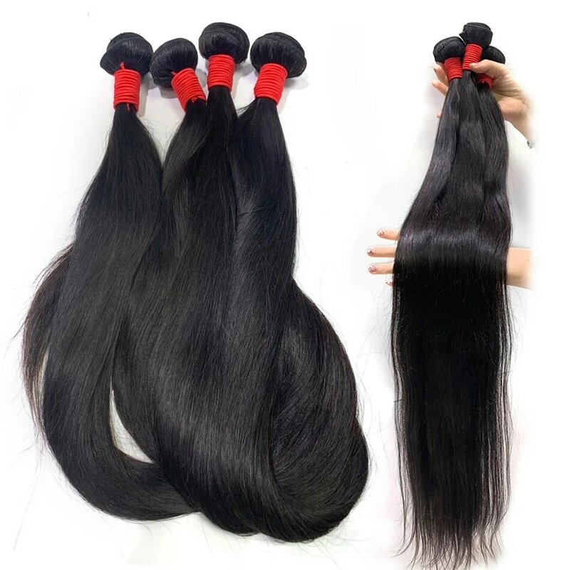 Peruano em linha reta 100% cabelo humano tecer pacotes 1/3/4 pacote 8-24 Polegada trama dupla remy extensões do cabelo humano para preto