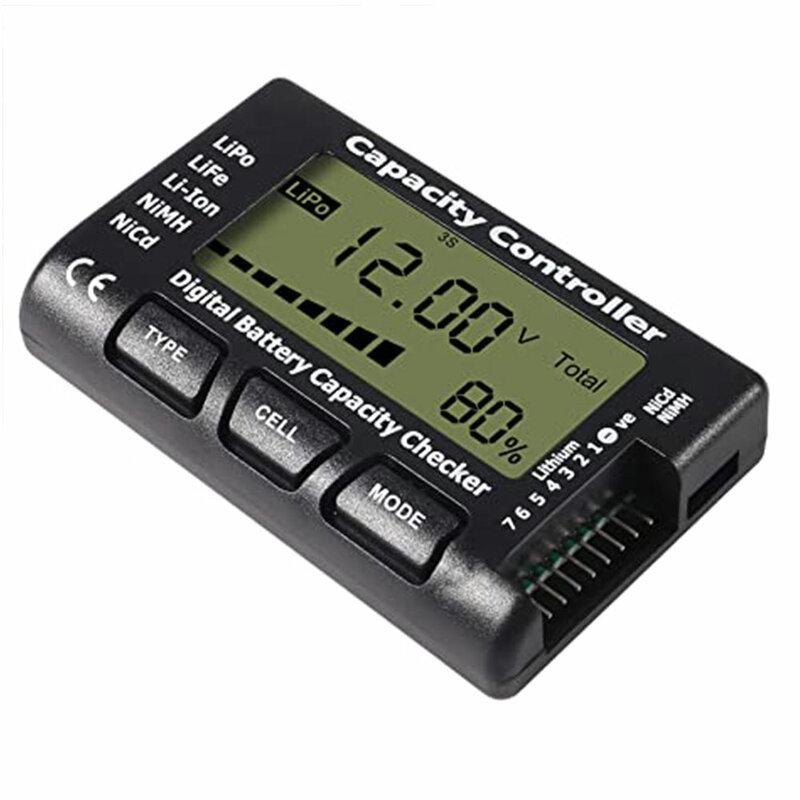 RC Cellmeter 7 Digital Battery Capacity Checker Controller Tester Voltage Tester for LiPo Life Li-ion NiMH Nicd Cell Meter
